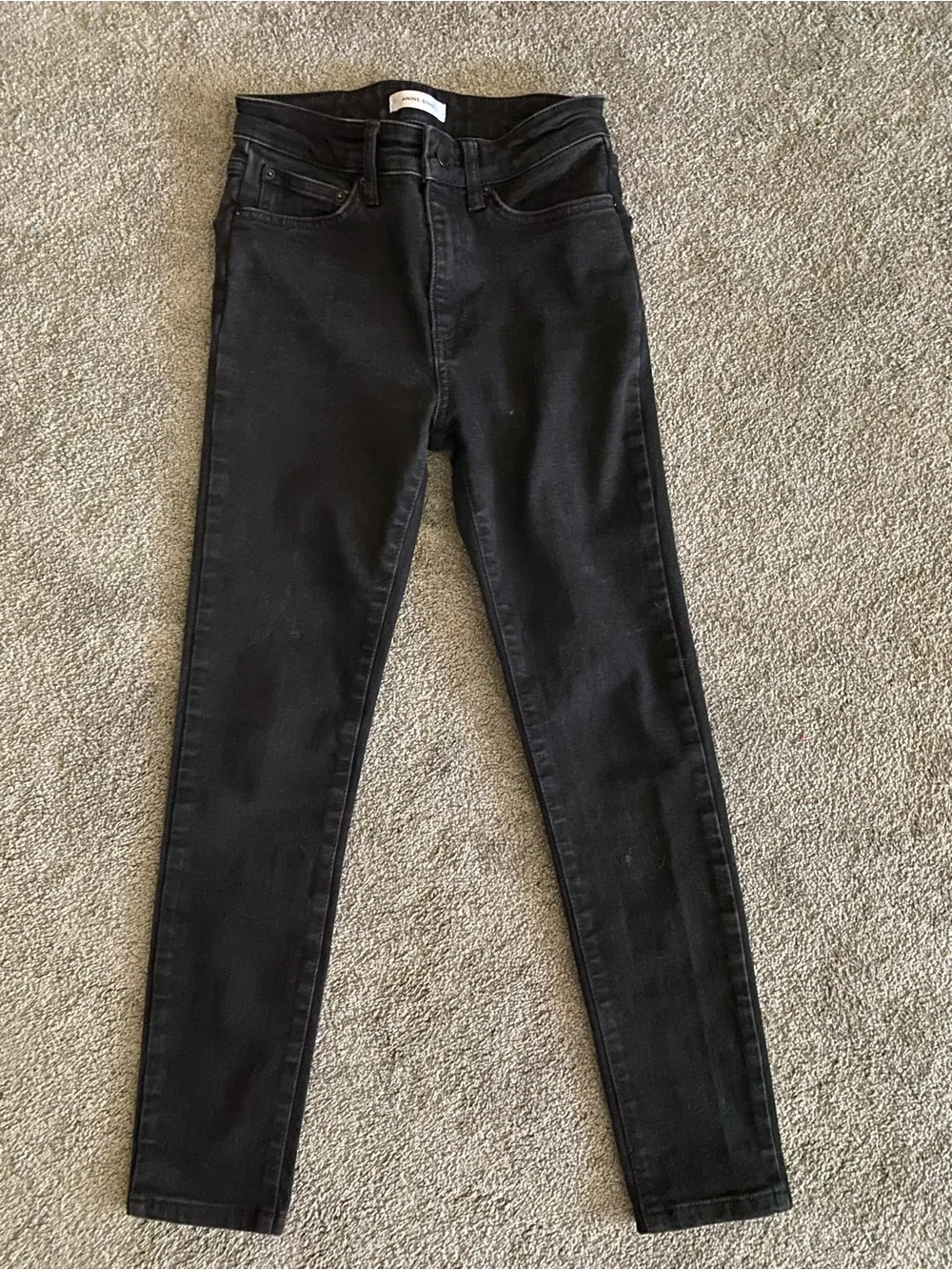 Anine Bing Black High-Rise Denim Jeans 24 - Picture 2 of 10